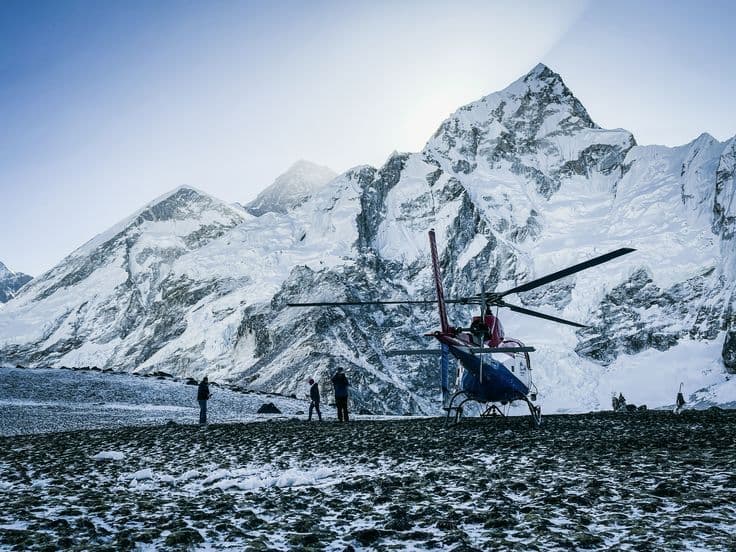 everest and lhotse from EBC